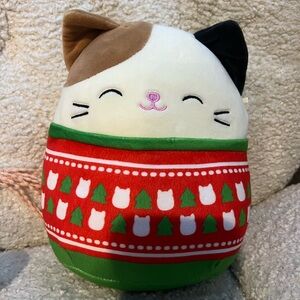 8” Squishmallow Cam the Cat Christmas Sweater